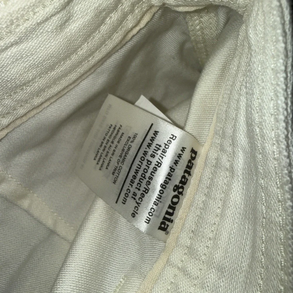 Patagonia Women Sz 6 Off White High Rise Zip Stretch Pockets Texture Shorts 5